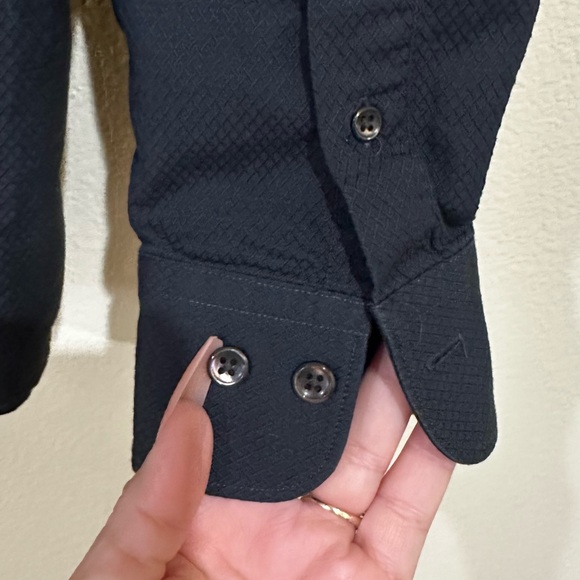 Faconnable Men's Black long sleeve Dress Shirt - Picture 5 of 6